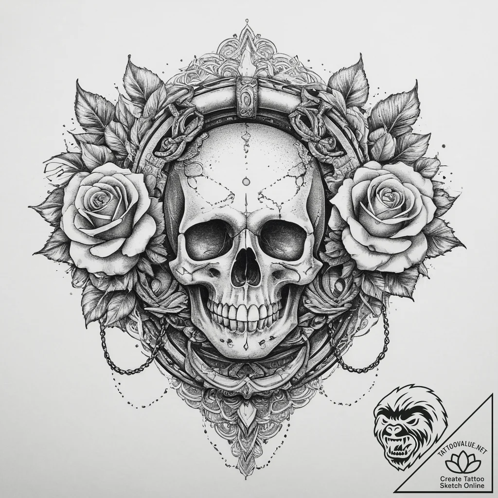 Tattoo sketch узор в виде кандалов, ink illus... - tattoo sketch (№1756304724_0, 27.08.2025 14:25) — tattoovalue.net