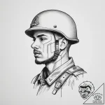 Tattoo sketch soldier with a paper, tattoo fl… – tattoo sketch (№1756305519_0, 27.08.2025 14:38) — tattoovalue.net