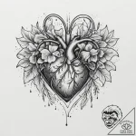 Tattoo sketch bleeding heart flower, tattoo f… – tattoo sketch (№1756307103_0, 27.08.2025 15:05) — tattoovalue.net