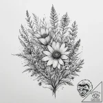 Tattoo sketch wildflower patch, artistic tatt… – tattoo sketch (№1756310819_0, 27.08.2025 16:06) — tattoovalue.net