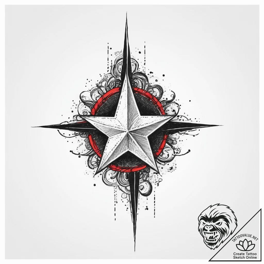 Tattoo sketch cloud with a star, concept art... - tattoo sketch (№1756311605_0, 27.08.2025 16:20) — tattoovalue.net