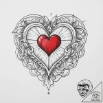 Tattoo sketch flats with a heart, tattoo line… – tattoo sketch (№1756312193_0, 27.08.2025 16:29) — tattoovalue.net