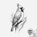 Tattoo sketch hands with a cardinal, artistic… – tattoo sketch (№1756312390_0, 27.08.2025 16:33) — tattoovalue.net