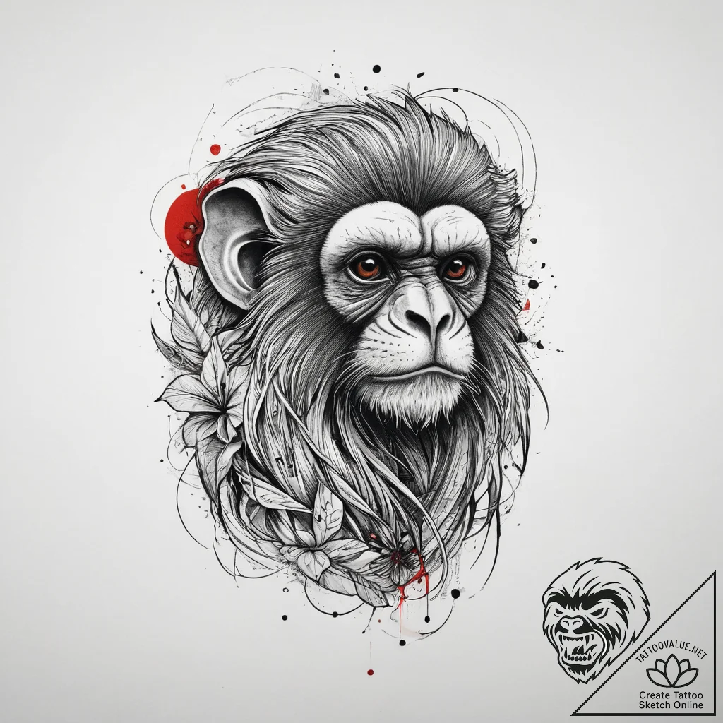 Tattoo sketch tamarin, tattoo flash sheet des... - tattoo sketch (№1756313370_0, 27.08.2025 16:49) — tattoovalue.net