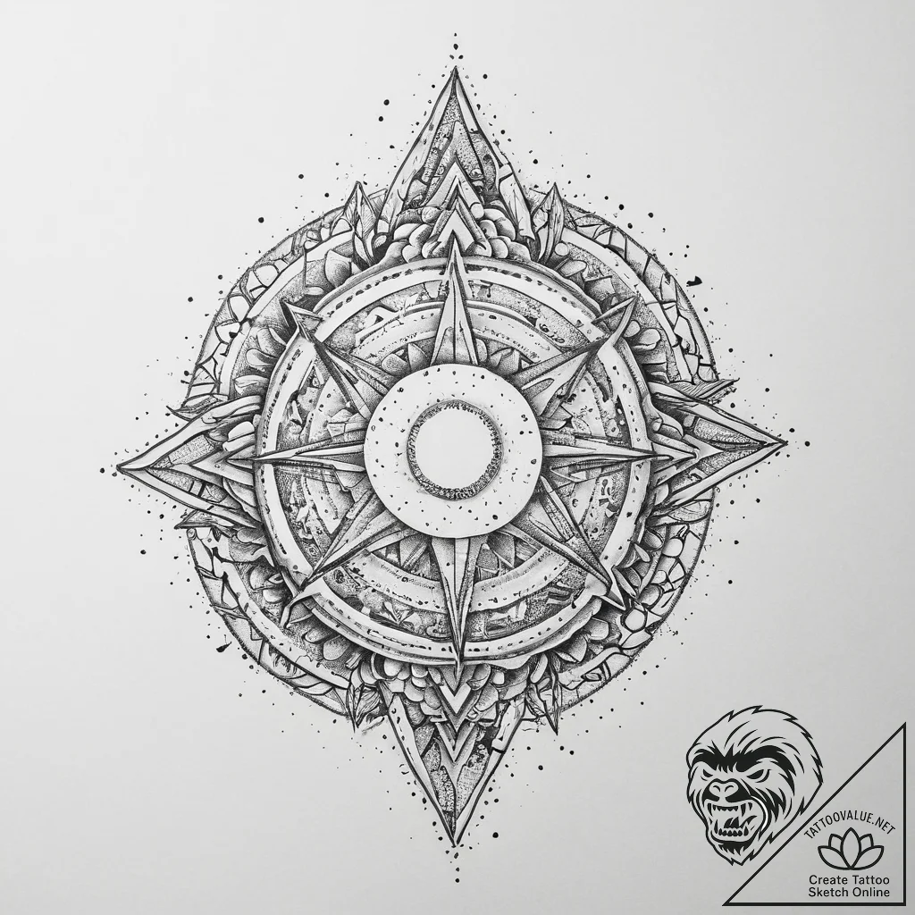 Tattoo sketch cosmic foundation, ink illustra... - tattoo sketch (№1756314803_0, 27.08.2025 17:13) — tattoovalue.net