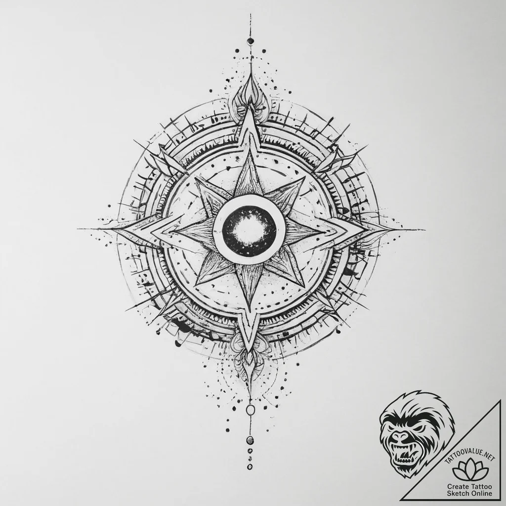 Tattoo sketch cosmic soul - tattoo sketch (№1756315001_0, 27.08.2025 17:16) — tattoovalue.net
