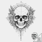 Tattoo sketch узор в виде черепа с паутиной,… – tattoo sketch (№1756315204_0, 27.08.2025 17:20) — tattoovalue.net