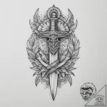 Tattoo sketch sketch кинжал, tattoo line art,… – tattoo sketch (№1756316393_0, 27.08.2025 17:39) — tattoovalue.net