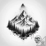 Tattoo sketch mountain, concept art for tatto… – tattoo sketch (№1756316591_0, 27.08.2025 17:43) — tattoovalue.net