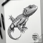 Tattoo sketch bearded dragon, tattoo flash sh… – tattoo sketch (№1756316789_0, 27.08.2025 17:46) — tattoovalue.net