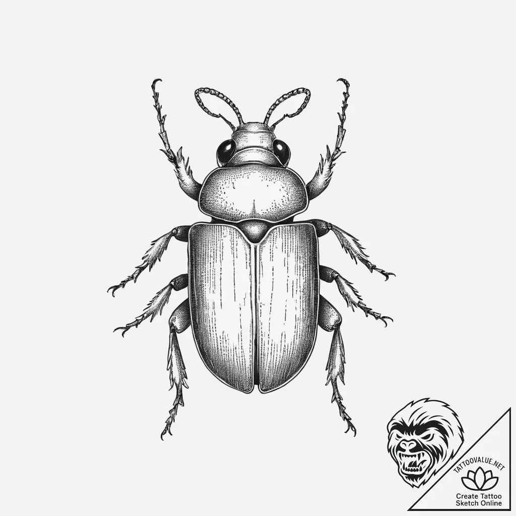 Tattoo sketch clerid beetle, ink illustration... - tattoo sketch (№1756317184_0, 27.08.2025 17:53) — tattoovalue.net