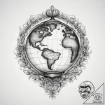 Tattoo sketch globe, concept art for tattoo,… – tattoo sketch (№1756317382_0, 27.08.2025 17:56) — tattoovalue.net