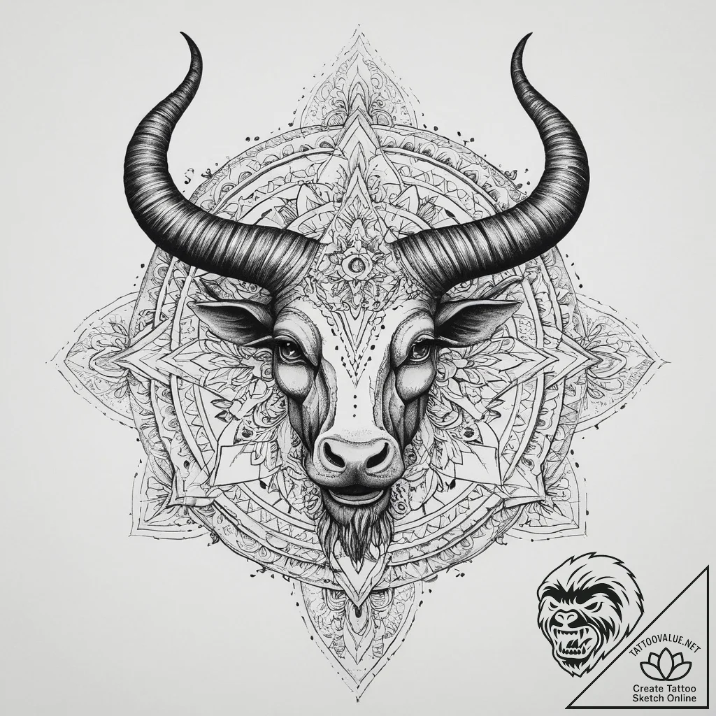 Tattoo sketch demon with horns, tattoo line a... - tattoo sketch (№1756318374_0, 27.08.2025 18:12) — tattoovalue.net