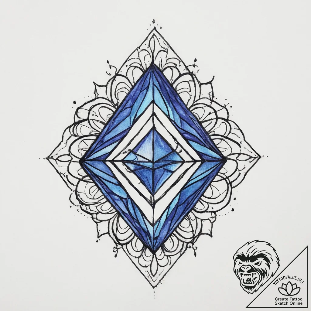 Tattoo sketch sapphire, ink illustration for... - tattoo sketch (№1756318572_0, 27.08.2025 18:16) — tattoovalue.net
