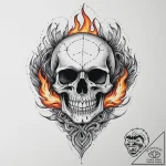 Tattoo sketch узор в виде черепа с огнем, art… – tattoo sketch (№1756318770_0, 27.08.2025 18:19) — tattoovalue.net