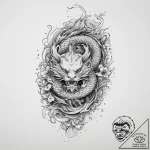 Tattoo sketch blessed portrayal, ink illustra… – tattoo sketch (№1756321130_0, 27.08.2025 18:58) — tattoovalue.net