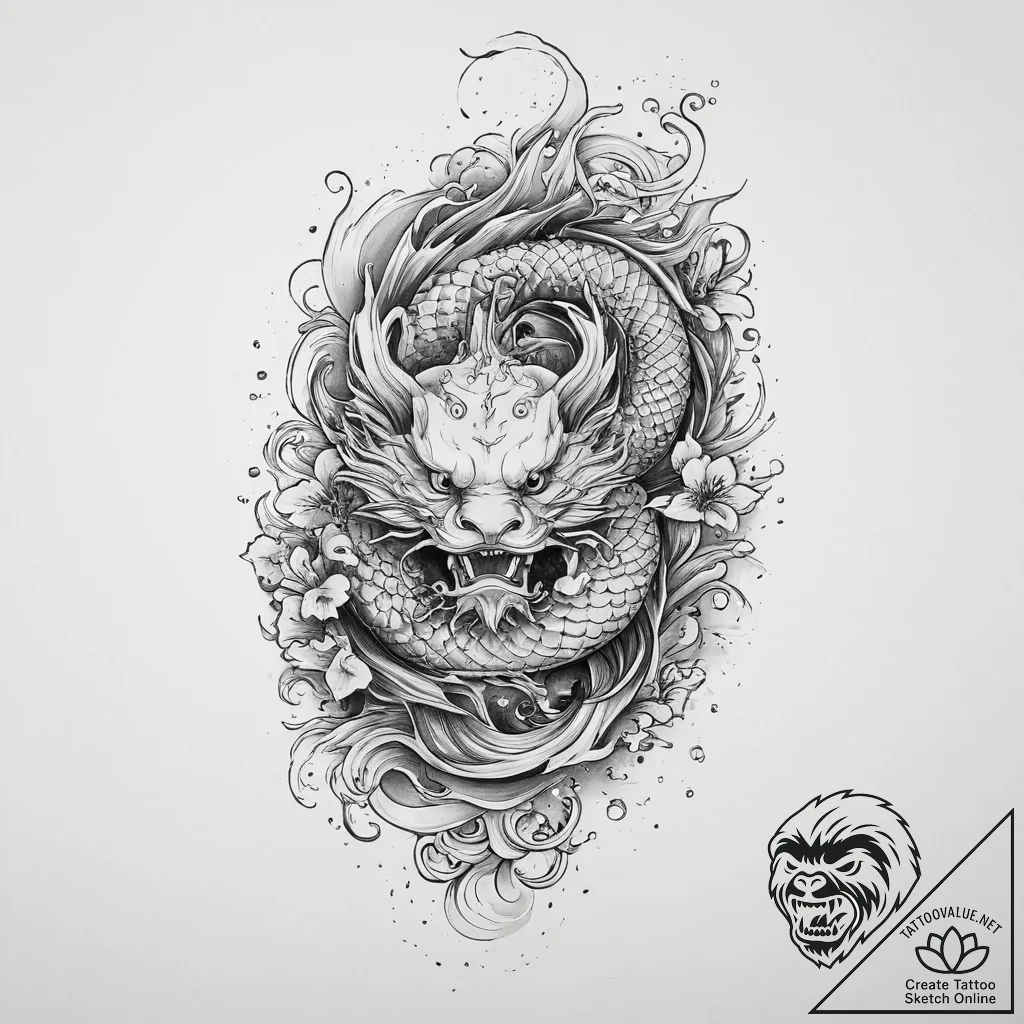 Tattoo sketch blessed portrayal, ink illustra... - tattoo sketch (№1756321130_0, 27.08.2025 18:58) — tattoovalue.net