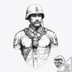 Tattoo sketch soldier with a knot, concept ar… – tattoo sketch (№1756321733_0, 27.08.2025 19:08) — tattoovalue.net