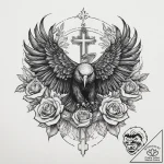 Tattoo sketch golden eagle, tattoo flash shee… – tattoo sketch (№1756322131_0, 27.08.2025 19:15) — tattoovalue.net