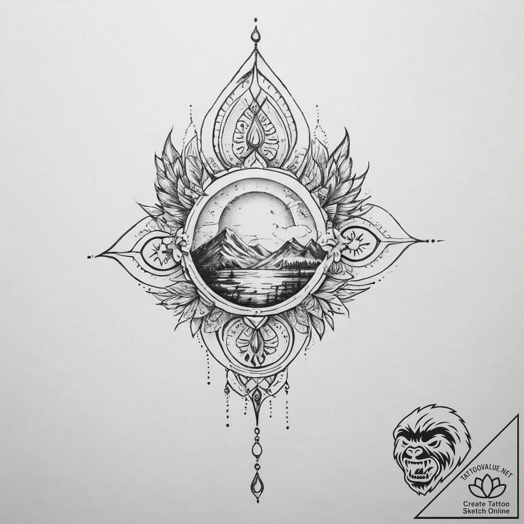 Tattoo sketch sky - tattoo sketch (№1756322333_0, 27.08.2025 19:18) — tattoovalue.net