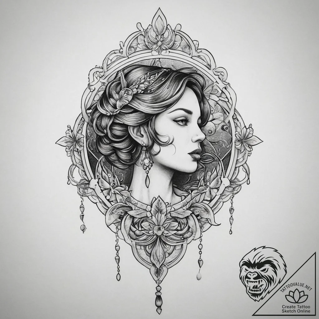 Tattoo sketch divine representation, tattoo s... - tattoo sketch (№1756323132_0, 27.08.2025 19:32) — tattoovalue.net