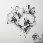 Tattoo sketch orchid with a butterfly, tattoo… – tattoo sketch (№1756323532_0, 27.08.2025 19:38) — tattoovalue.net