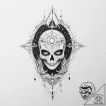 Tattoo sketch cosmic ghost – tattoo sketch (№1756324549_0, 27.08.2025 19:55) — tattoovalue.net