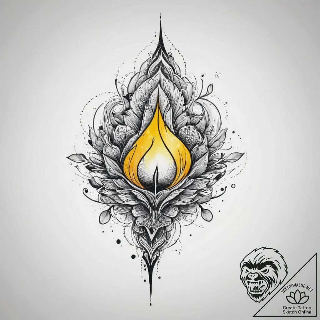 Tattoo sketch yellow, artistic tattoo sketch,... - tattoo sketch (№1756325351_0, 27.08.2025 20:09) — tattoovalue.net