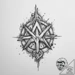 Tattoo sketch fehu rune with a coin, concept… – tattoo sketch (№1756326157_0, 27.08.2025 20:22) — tattoovalue.net