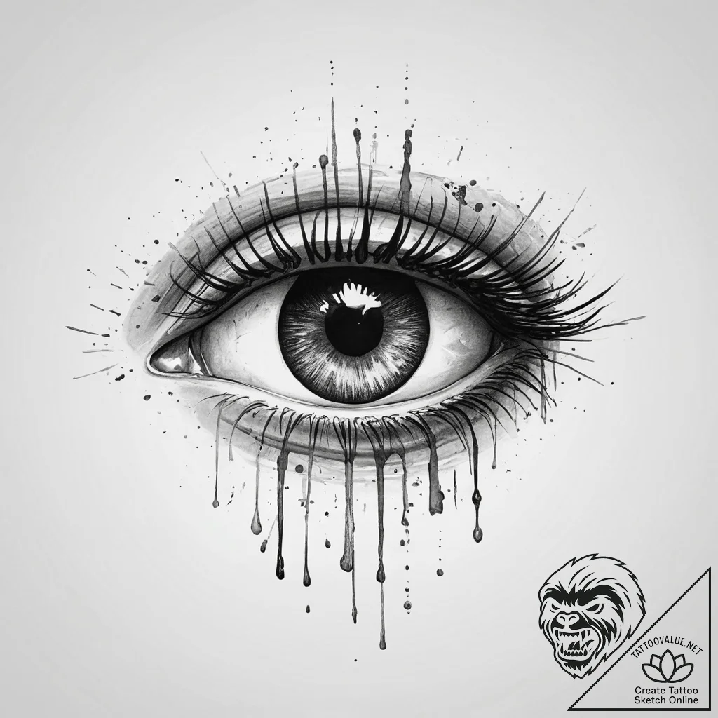 Tattoo sketch узор в виде глаза с кровью, tat... - tattoo sketch (№1756326950_0, 27.08.2025 20:35) — tattoovalue.net
