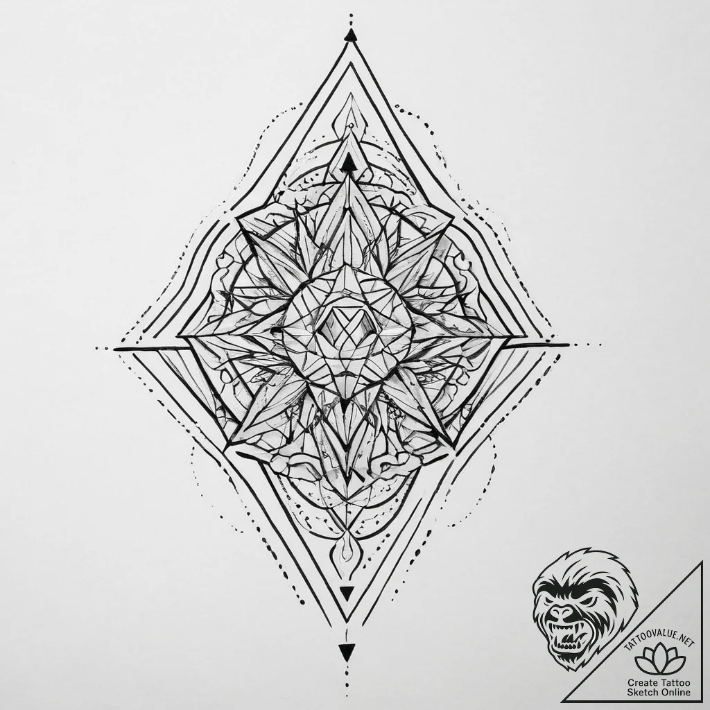 Tattoo sketch geometric minimalist - tattoo sketch (№1756327756_0, 27.08.2025 20:49) — tattoovalue.net