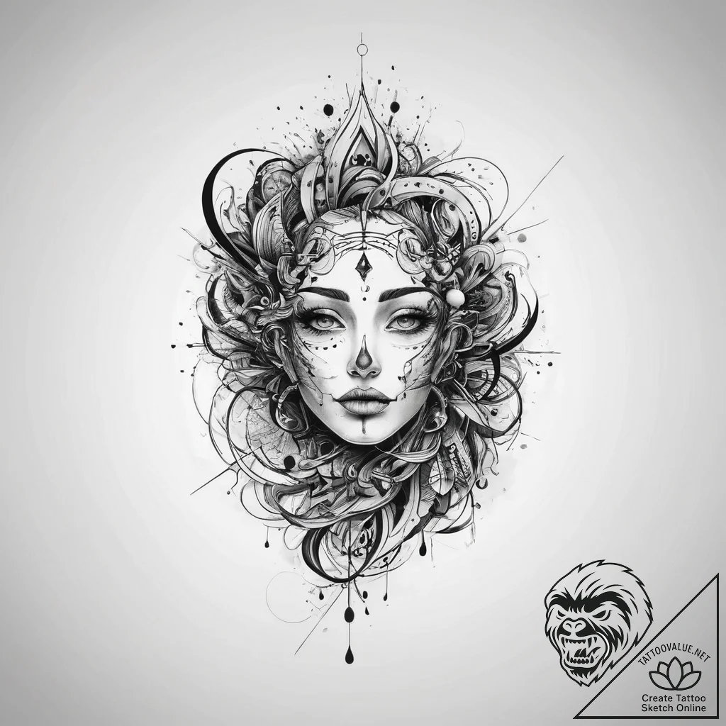 Tattoo sketch trash polka и blackwork абстрак... - tattoo sketch (№1756328760_0, 27.08.2025 21:06) — tattoovalue.net
