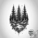 Tattoo sketch magical forest, tattoo line art… – tattoo sketch (№1756328964_0, 27.08.2025 21:09) — tattoovalue.net