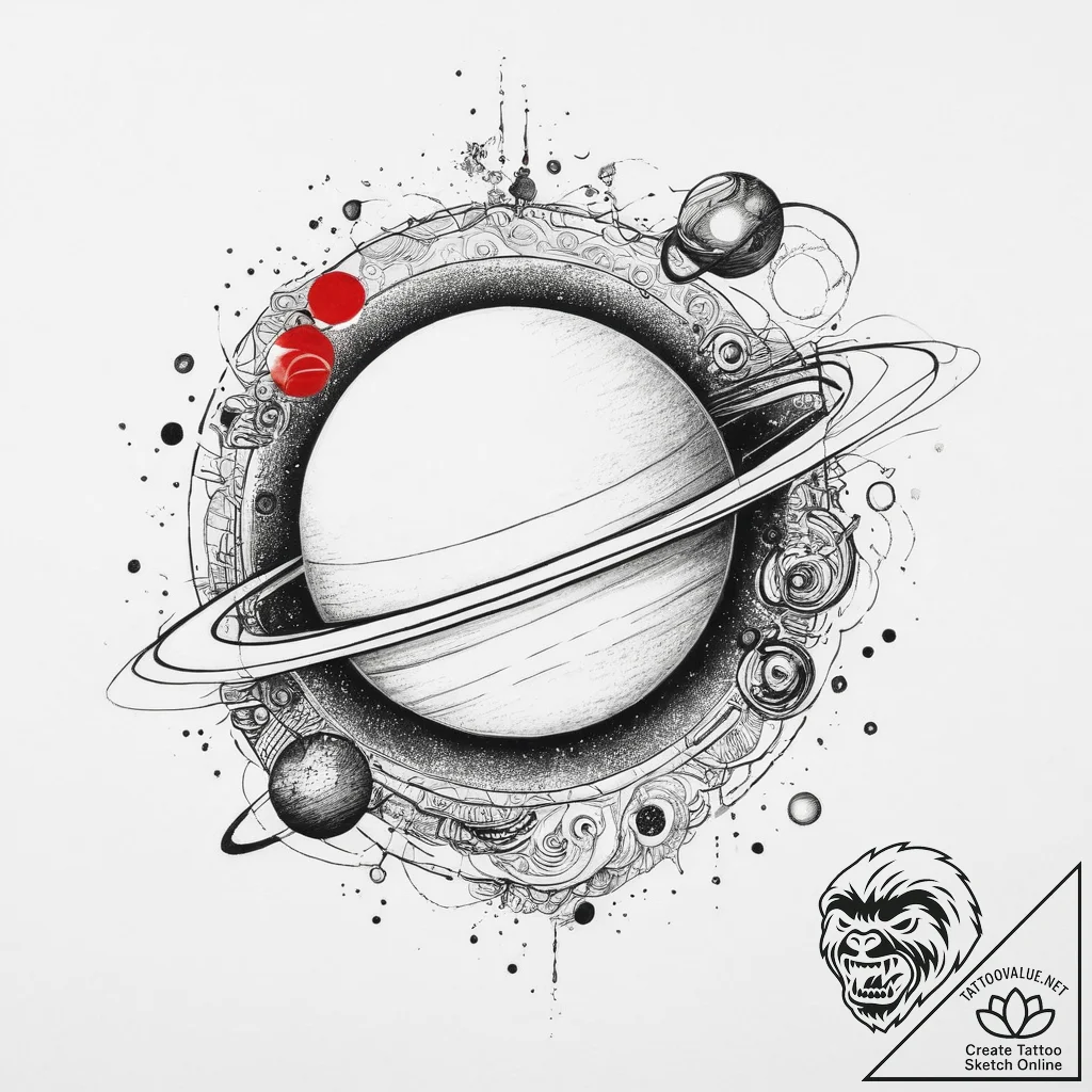 Tattoo sketch saturn planet, tattoo sketch de... - tattoo sketch (№1756329363_0, 27.08.2025 21:16) — tattoovalue.net