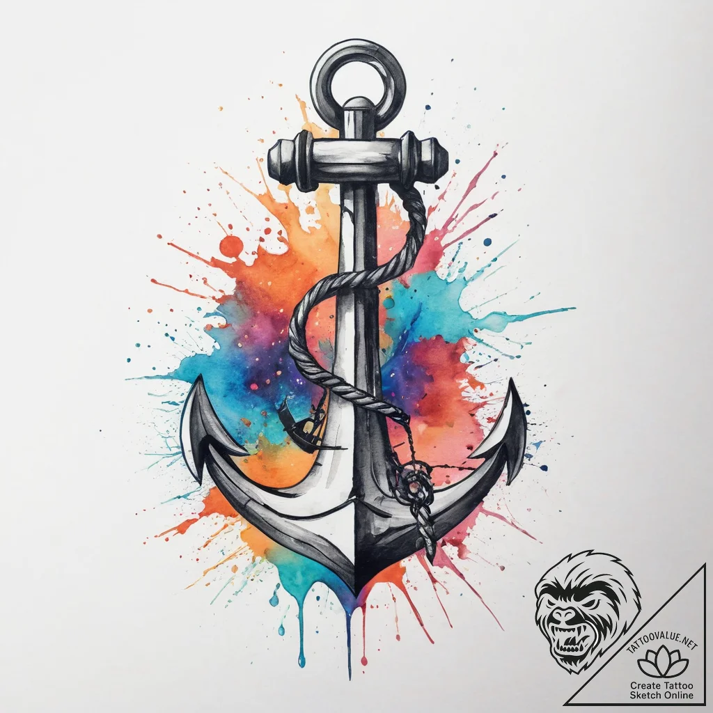Tattoo sketch anchor, artistic tattoo sketch,... - tattoo sketch (№1756330971_0, 27.08.2025 21:42) — tattoovalue.net