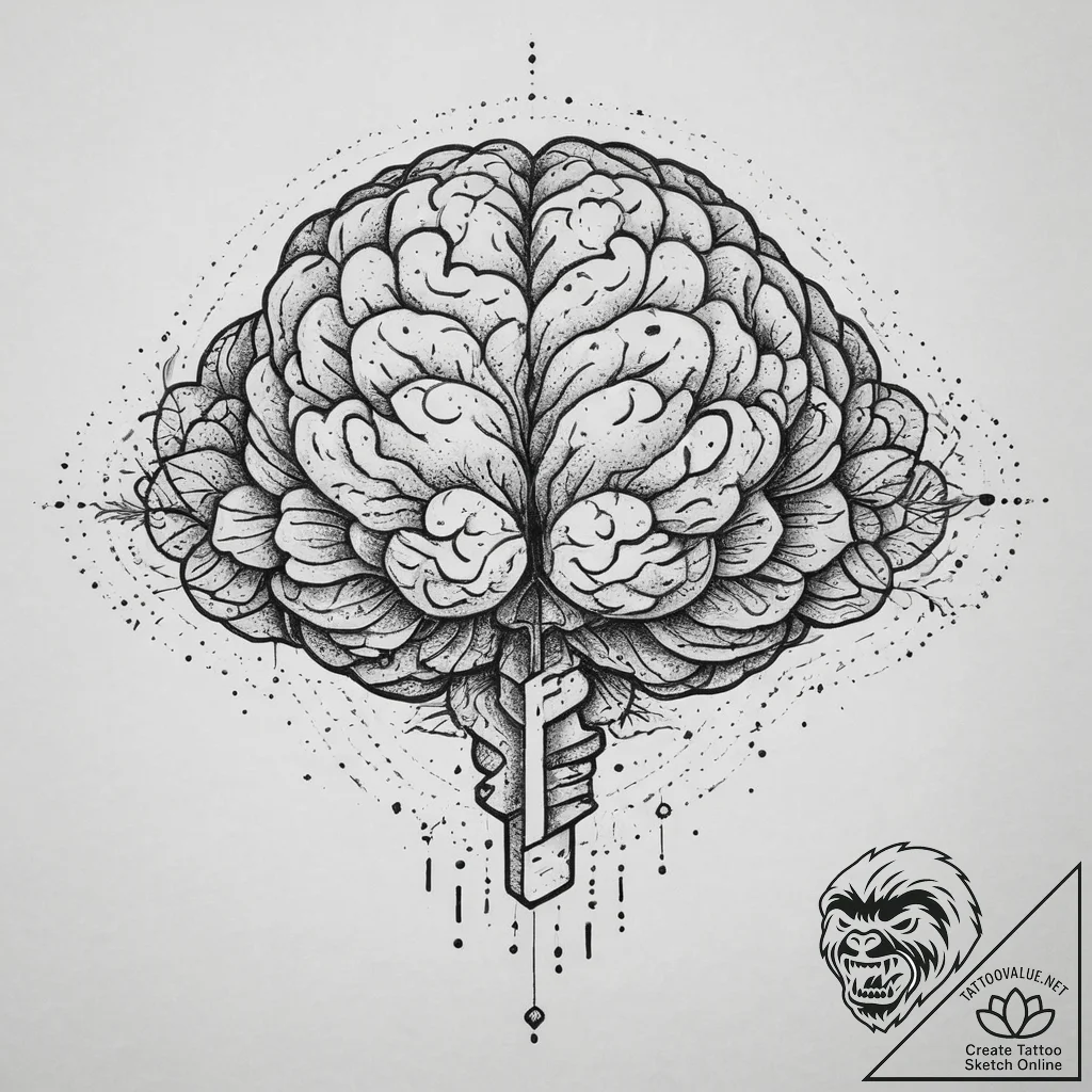 Tattoo sketch brain, tattoo sketch design, bl... - tattoo sketch (№1756332174_0, 27.08.2025 22:02) — tattoovalue.net