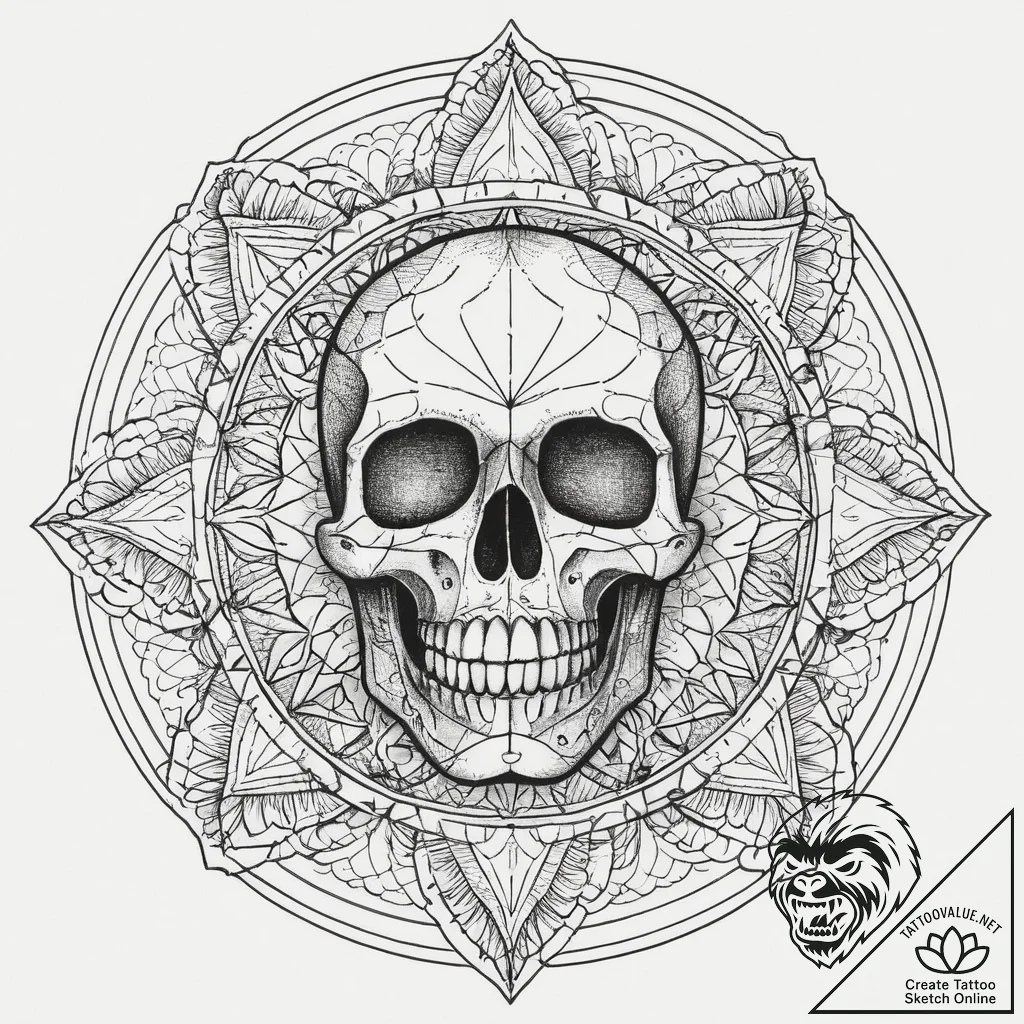 Tattoo sketch череп с проводами, tattoo line... - tattoo sketch (№1756332980_0, 27.08.2025 22:16) — tattoovalue.net