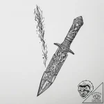 Tattoo sketch knife – tattoo sketch (№1756334989_0, 27.08.2025 22:49) — tattoovalue.net