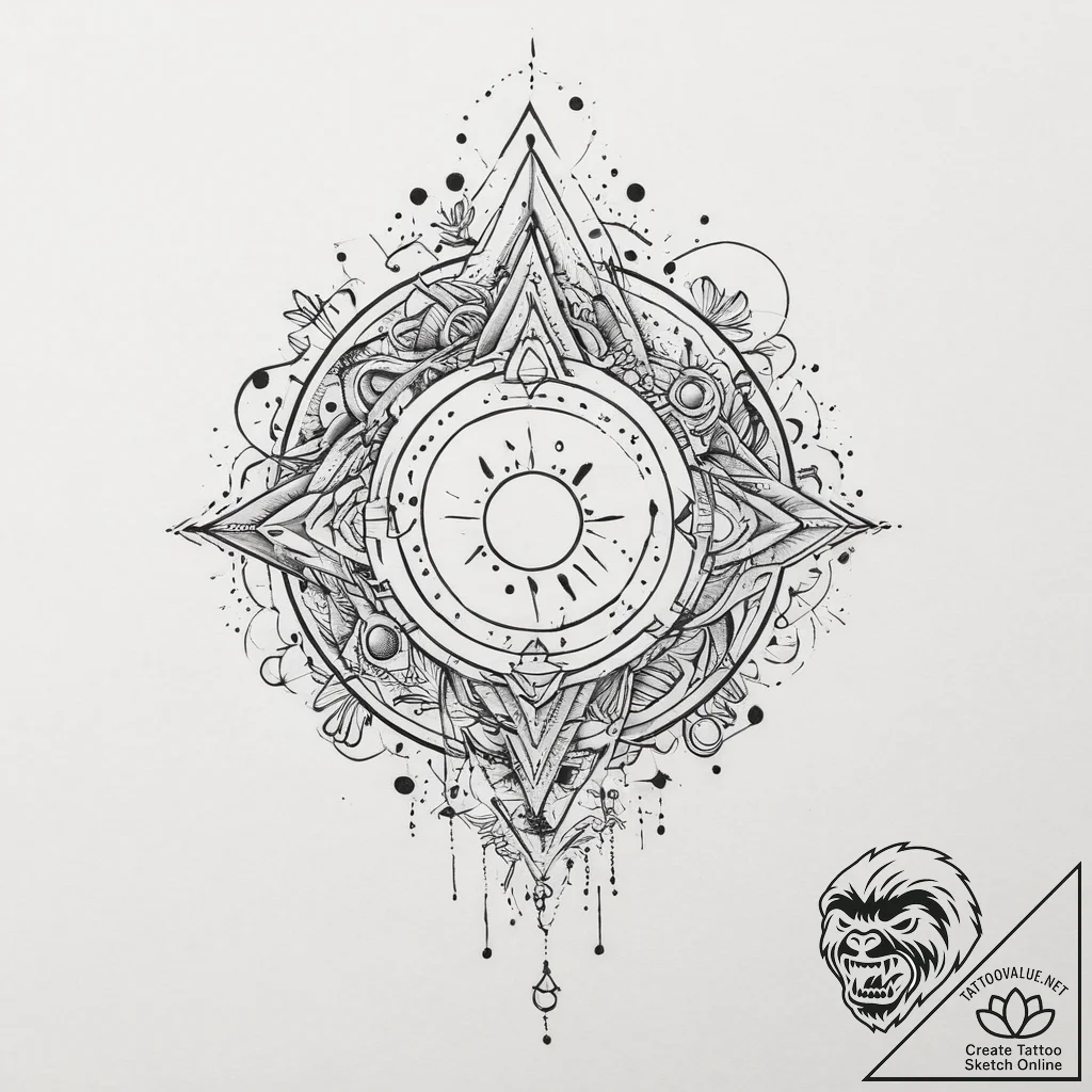 Tattoo sketch cosmic essence, tattoo line art... - tattoo sketch (№1756335779_0, 27.08.2025 23:02) — tattoovalue.net