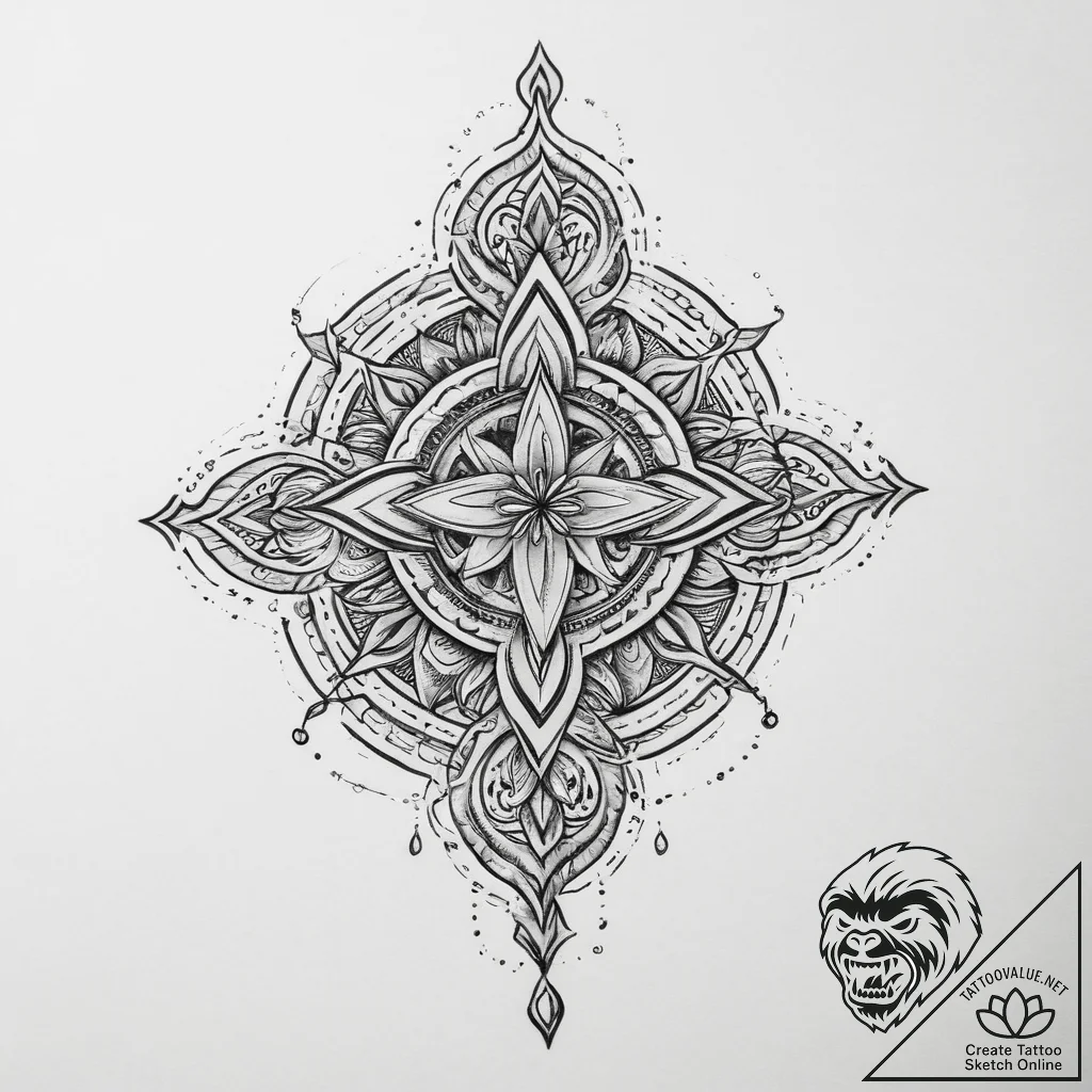 Tattoo sketch sacred illustration - tattoo sketch (№1756337769_0, 27.08.2025 23:36) — tattoovalue.net