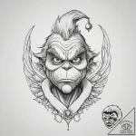 Tattoo sketch the grinch with a wing, tattoo… – tattoo sketch (№1756338561_0, 27.08.2025 23:49) — tattoovalue.net
