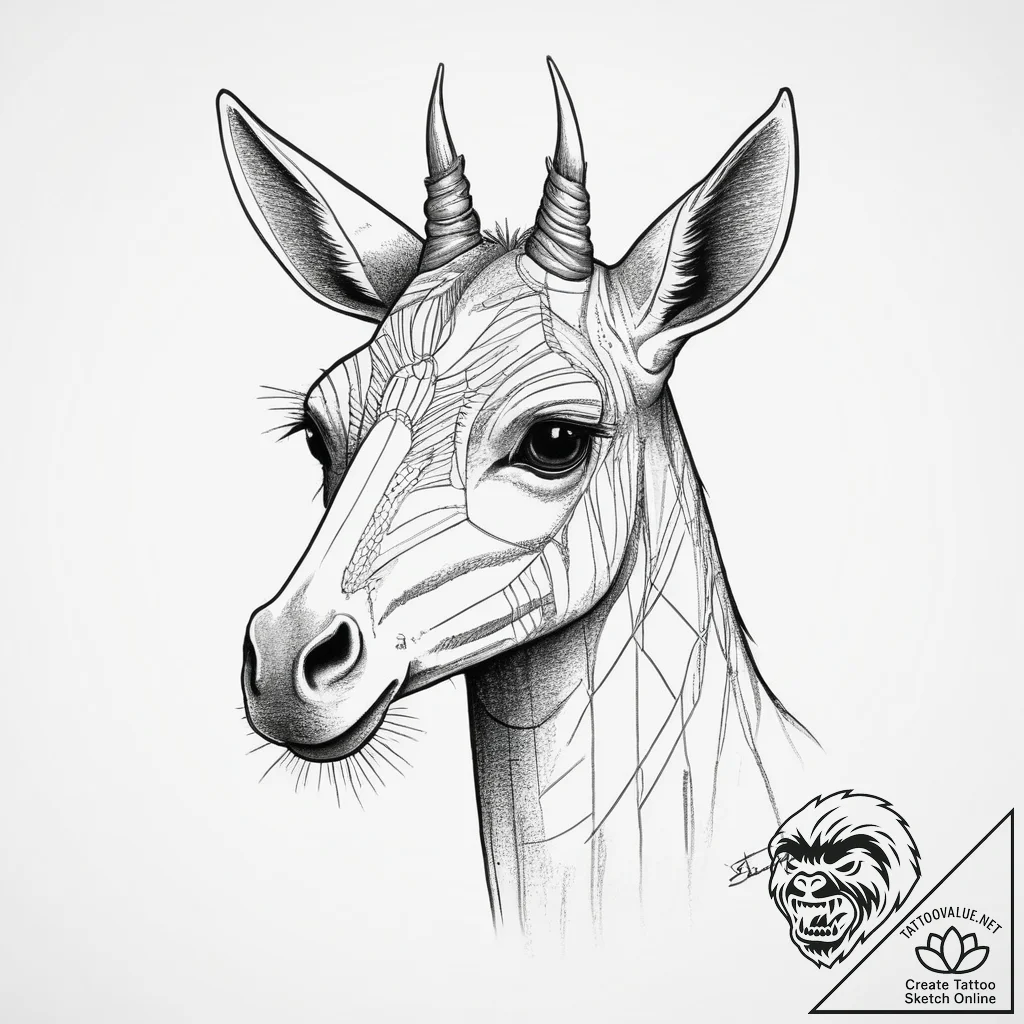 Tattoo sketch vicuna, artistic tattoo sketch,... - tattoo sketch (№1756339558_0, 28.08.2025 00:05) — tattoovalue.net