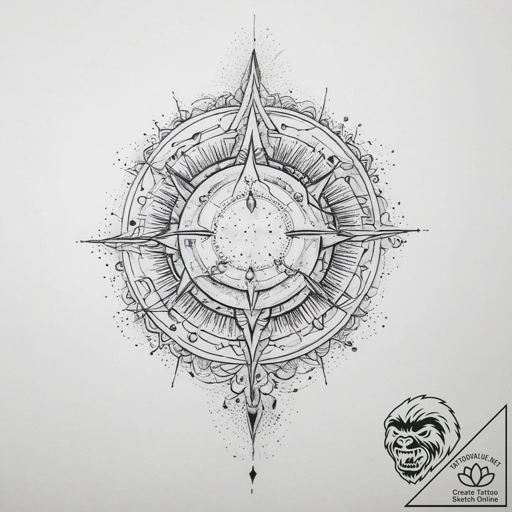 Tattoo sketch cosmic foundation - tattoo sketch (№1756340161_0, 28.08.2025 00:16) — tattoovalue.net
