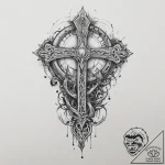 Tattoo sketch jera rune with a scythe, artist… – tattoo sketch (№1756342354_0, 28.08.2025 00:52) — tattoovalue.net