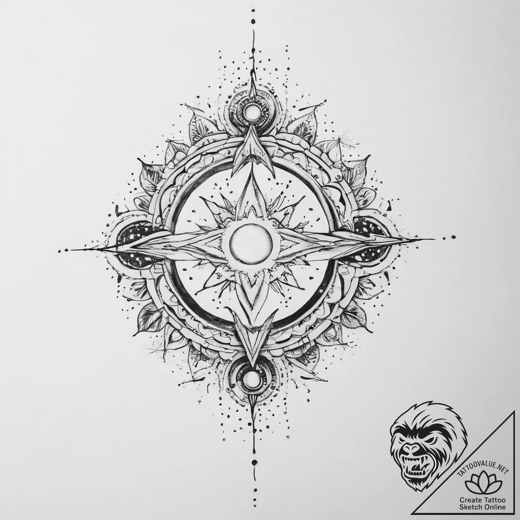 Tattoo sketch cosmic life - tattoo sketch (№1756344362_0, 28.08.2025 01:26) — tattoovalue.net