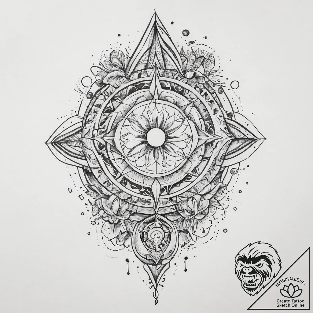 Tattoo sketch cosmic representation, artistic... - tattoo sketch (№1756344563_0, 28.08.2025 01:29) — tattoovalue.net