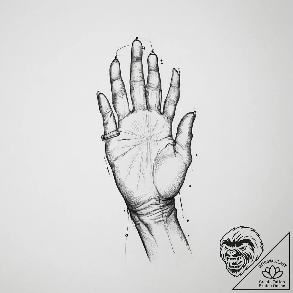 Tattoo sketch fine line of a person's hands,... - tattoo sketch (№1756345163_0, 28.08.2025 01:39) — tattoovalue.net
