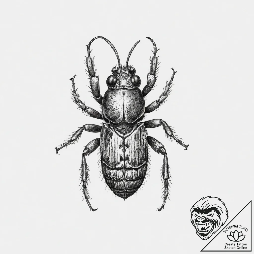 Tattoo sketch springtail - tattoo sketch (№1756345565_0, 28.08.2025 01:46) — tattoovalue.net