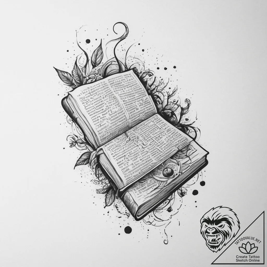 Tattoo sketch hands with a book, tattoo flash... - tattoo sketch (№1756345963_0, 28.08.2025 01:52) — tattoovalue.net