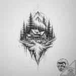 Tattoo sketch village – tattoo sketch (№1756346364_0, 28.08.2025 01:59) — tattoovalue.net